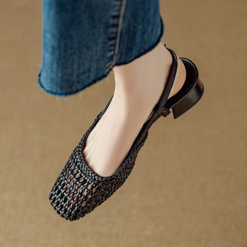 Vivienne Woven Leather Heels