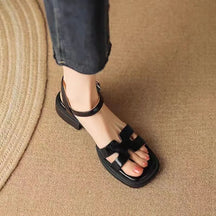 Eleonora Strappy Ankle Sandals – Women’s Square Heel Slip-Ons