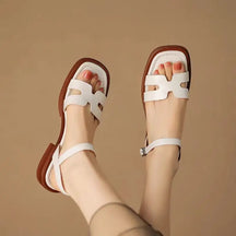 Eleonora Strappy Ankle Sandals – Women’s Square Heel Slip-Ons