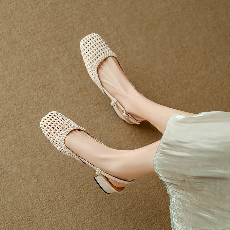 Vivienne Woven Leather Heels